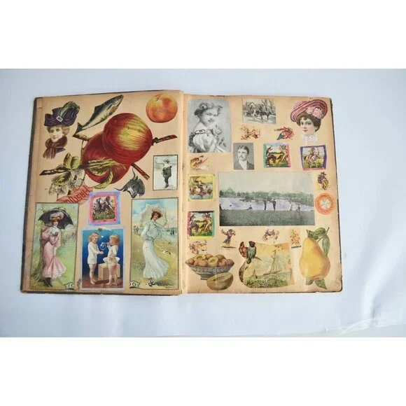 Early 1900s Antique Scrapbook Album 40 Full Pages Victorian - Picture 7 of 16